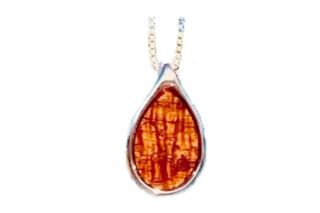 Curly Koa Pendant
(HI islands engraved) curly koa teardrop pendant